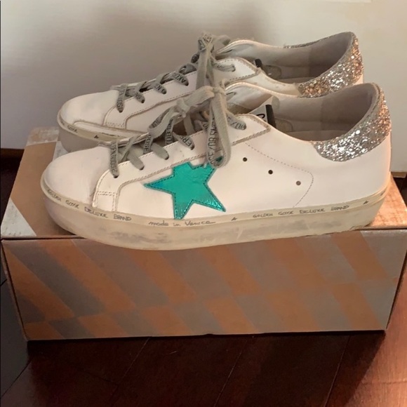 Golden Goose Shoes - Golden Goose white-silver-glitter sneakers size 38